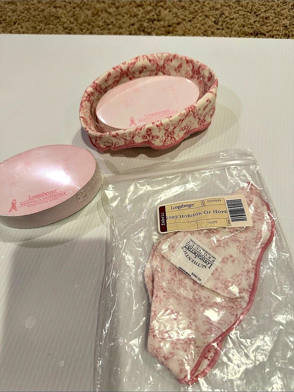 Longaberger Hoh Oval Post-It Notepad 2003 Pink Floral NWT